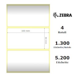 Zebra Etichette Bianco 87000 Z-Select Pacco Da 4, Termo, 2000D, 100X50Mm Originale