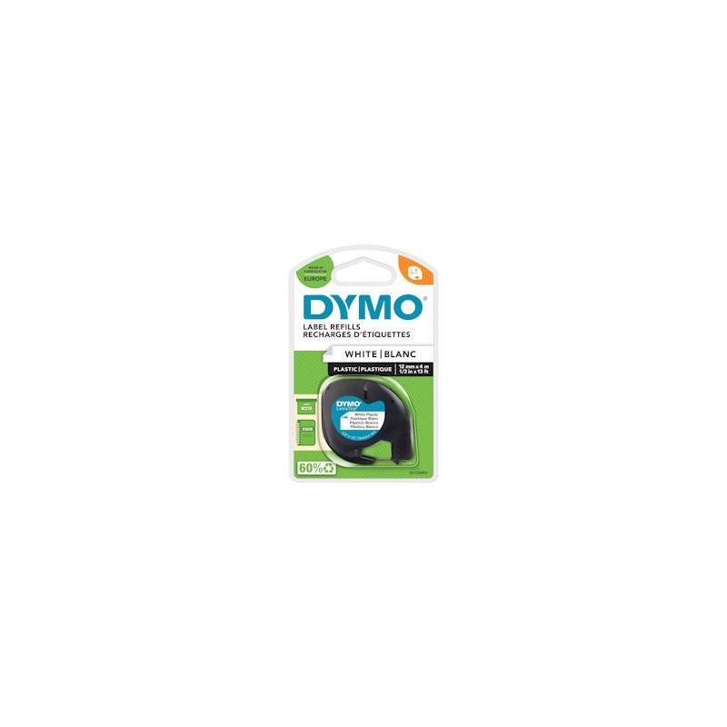 Dymo Nastro Nero Su Bianco S0721660 91221 Letratag Banda Di Materiale Sintentico, 12Mm X 4 Originale Dymo Nastro Nero Su Bianco S0721660 91221 Letratag Banda Di Materiale Sintentico, 12Mm X 4 Originale