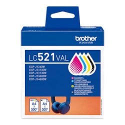 Brother Multipack Nero / Ciano / Magenta / Giallo Lc521Val Lc521Val 2000 Copie Originale