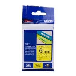 Brother Nastro Nero Su Giallo Tze-611 Tz-611 6 Mm X 8 M, Laminato Originale
