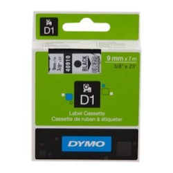 Dymo Nastro Nero Su Trasparente S0720670 40910 9Mm X 7M, Nastro Standard D1 Originale